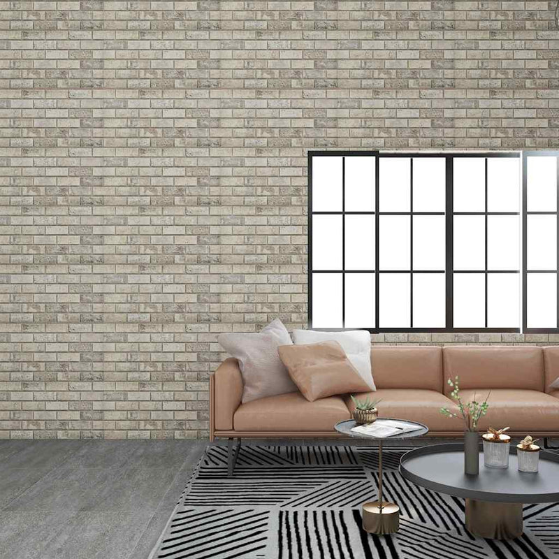 vidaXL 10 db EPS 3D fali panel homokszínű tégla dizájnnal