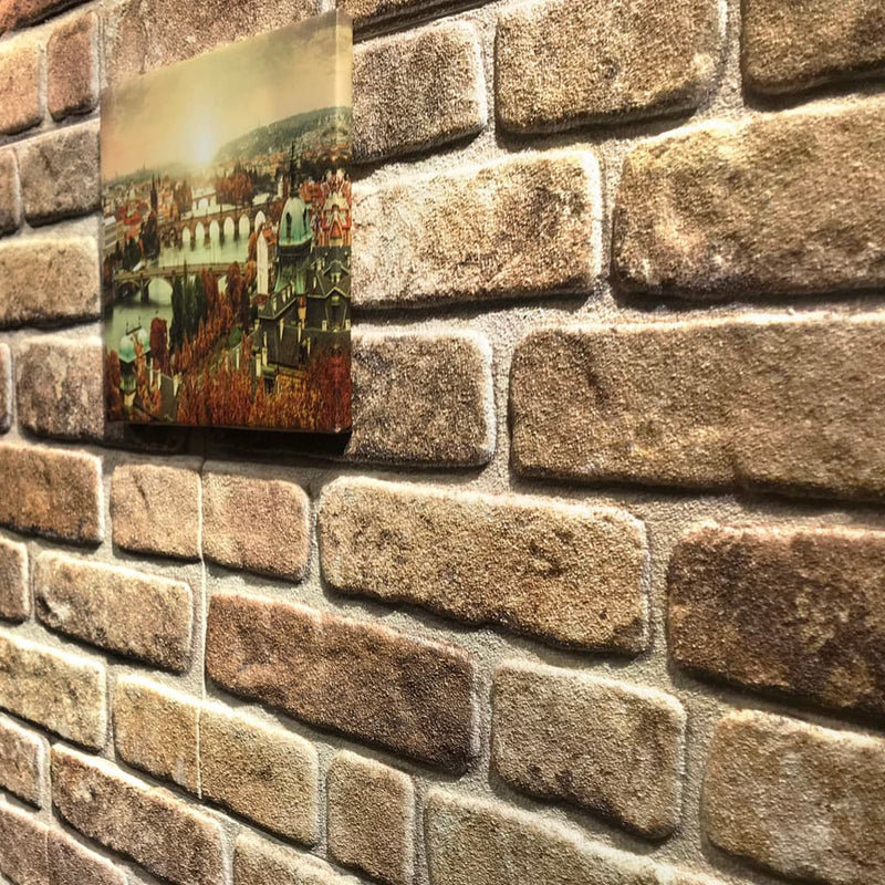 vidaXL 10 db EPS 3D fali panel sötét homok színű téglamintával