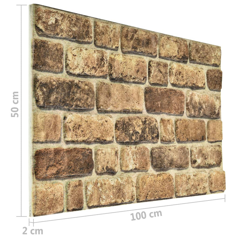 vidaXL 10 db EPS 3D fali panel sötét homok színű téglamintával