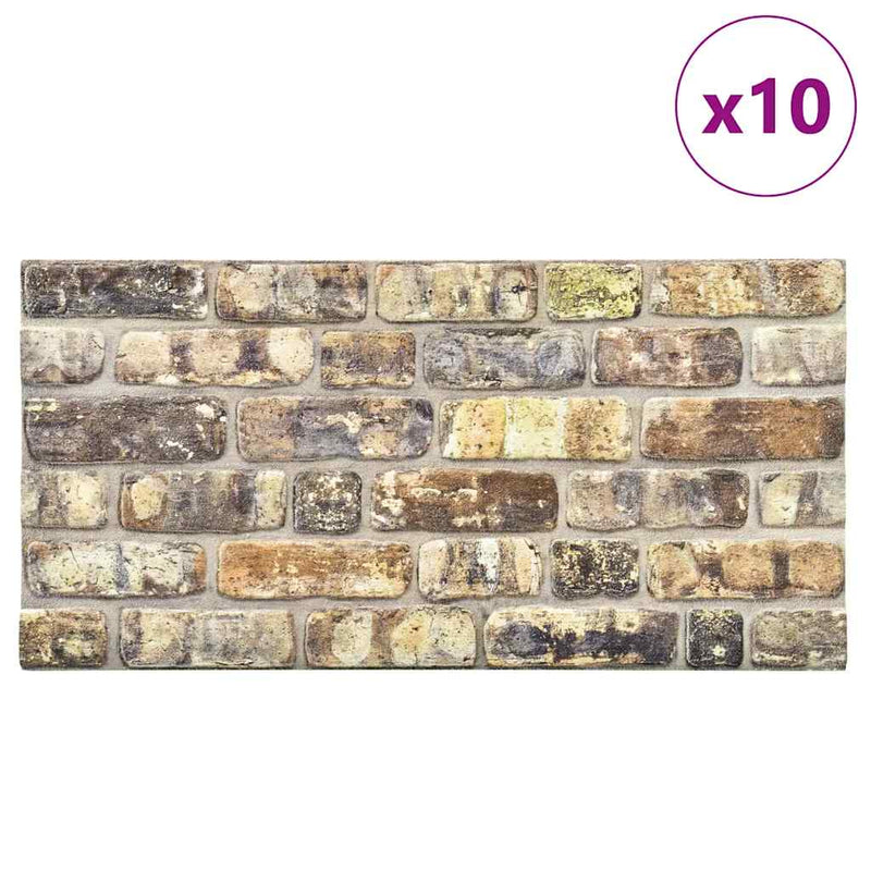 vidaXL 10 db EPS 3D fali panel többszínű tégla dizájnnal
