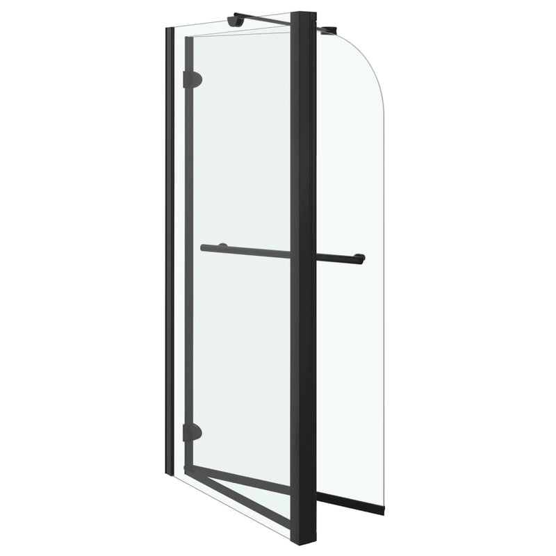 vidaXL fekete ESG zuhanykabin összecsukható ajtóval 120x68x130 cm