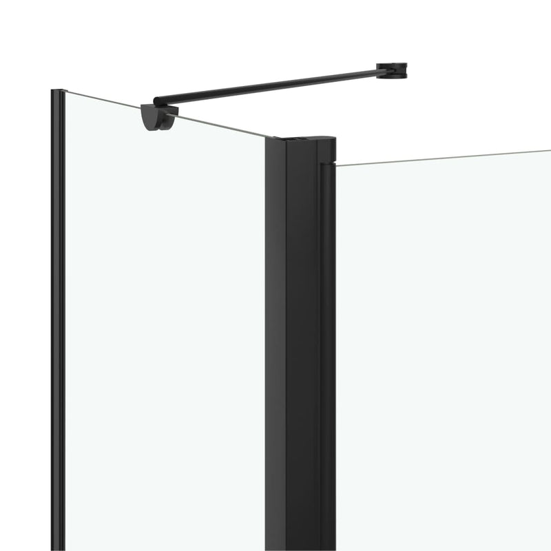 vidaXL fekete ESG zuhanykabin összecsukható ajtóval 120x68x130 cm