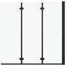 vidaXL 3 paneles fekete ESG zuhanyzó összecsukható ajtóval 130x138 cm
