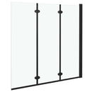 vidaXL 3 paneles fekete ESG zuhanyzó összecsukható ajtóval 130x138 cm