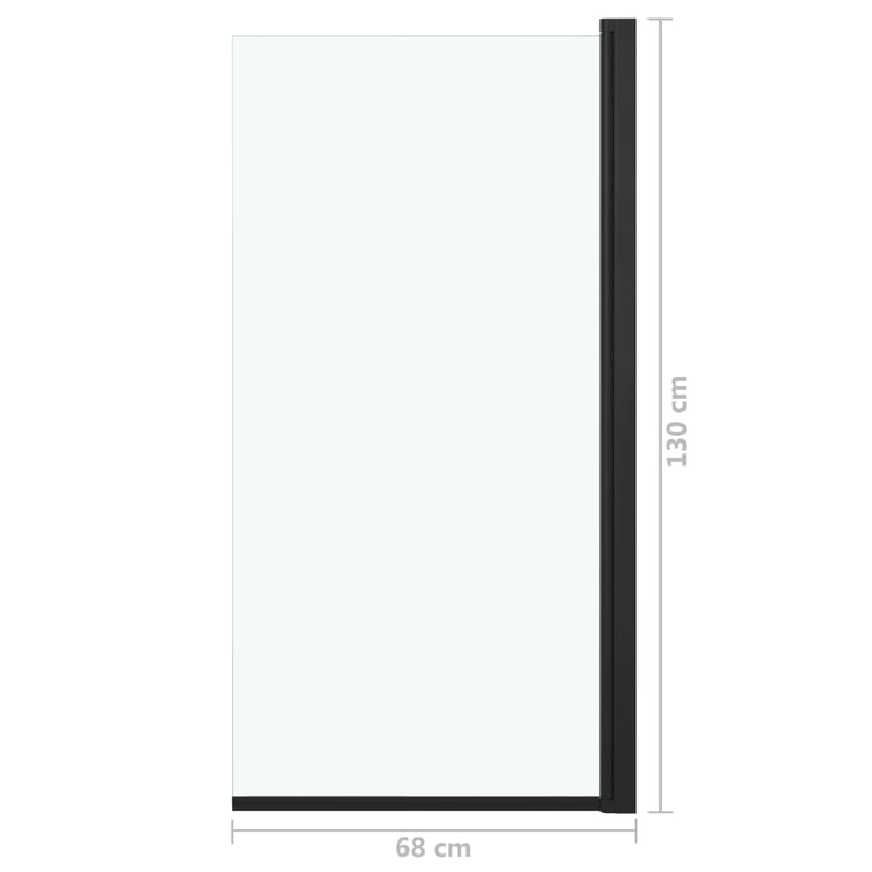 vidaXL fekete ESG zuhanykabin 68 x 130 cm