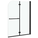 vidaXL 2 paneles fekete ESG zuhanykabin összecsukható ajtóval 95x140cm