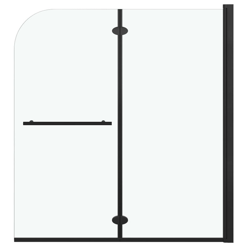 vidaXL 2 paneles fekete ESG zuhanyzó összecsukható ajtóval 120x140 cm