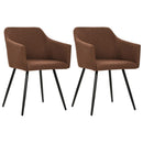 323096 vidaXL Dining Chairs 2 pcs Brown Fabric