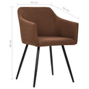 323096 vidaXL Dining Chairs 2 pcs Brown Fabric