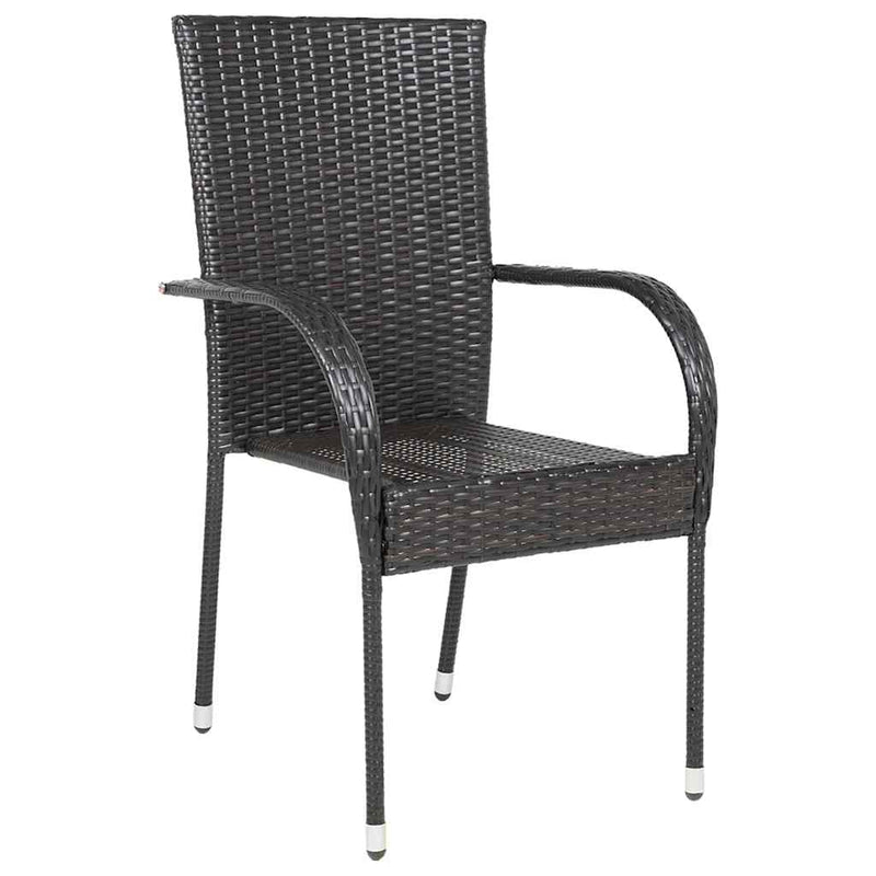 vidaXL 4 db barna rakásolható polyrattan kültéri szék