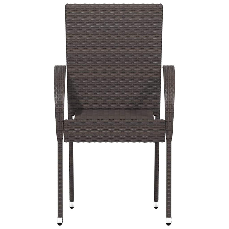 vidaXL 4 db barna rakásolható polyrattan kültéri szék