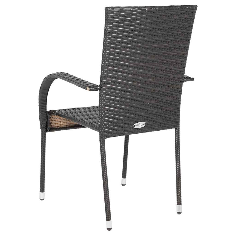 vidaXL 4 db barna rakásolható polyrattan kültéri szék