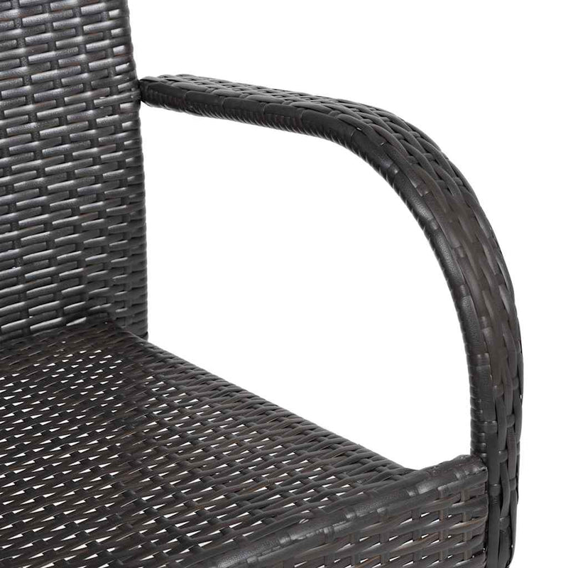 vidaXL 4 db barna rakásolható polyrattan kültéri szék