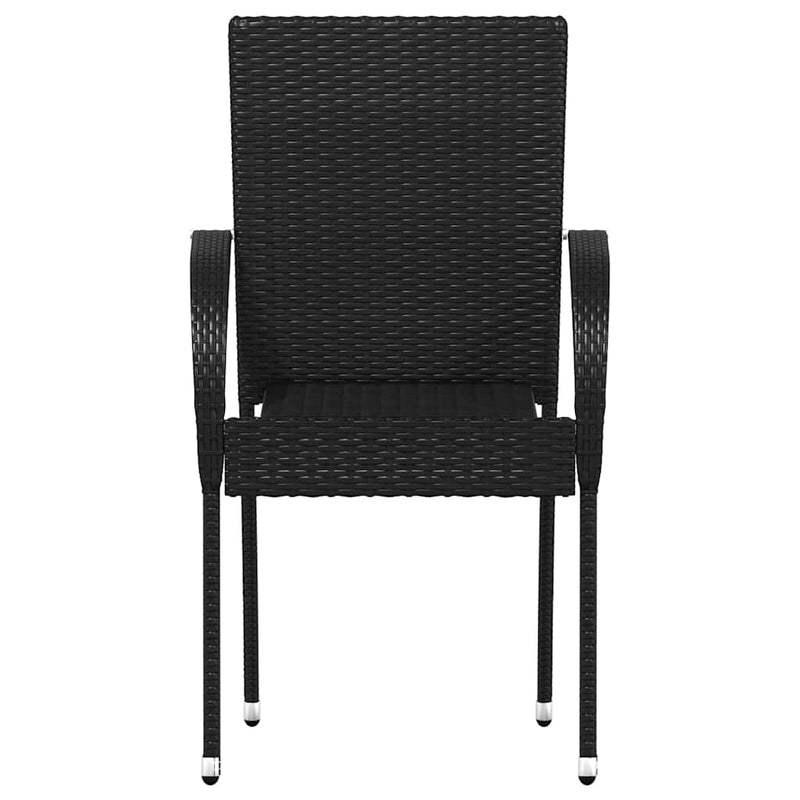 vidaXL 4 db fekete rakásolható polyrattan kültéri szék