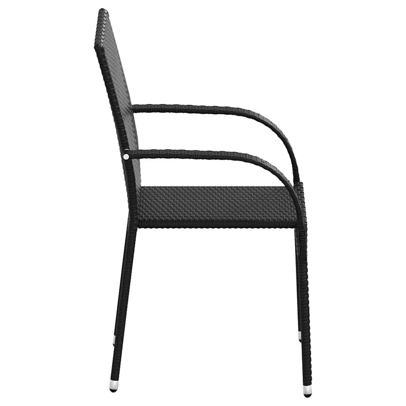 vidaXL 4 db fekete rakásolható polyrattan kültéri szék