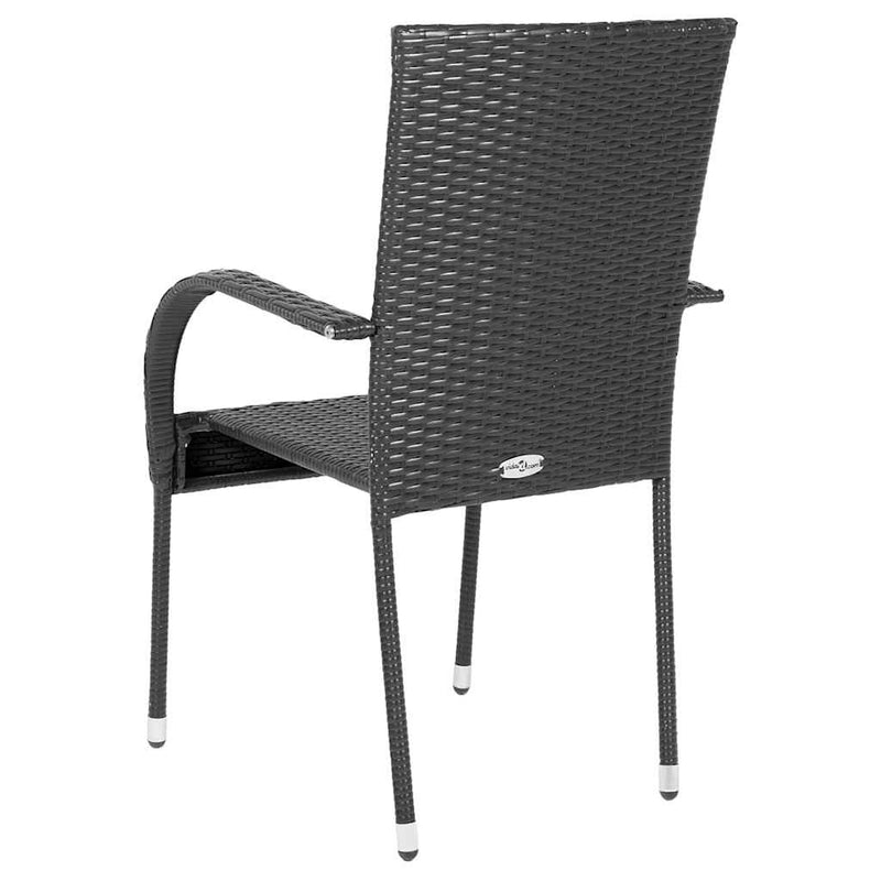 vidaXL 4 db fekete rakásolható polyrattan kültéri szék