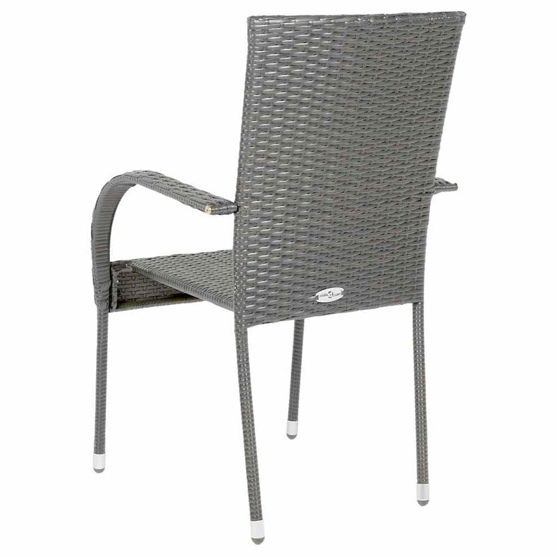 vidaXL 4 db szürke rakásolható polyrattan kültéri szék