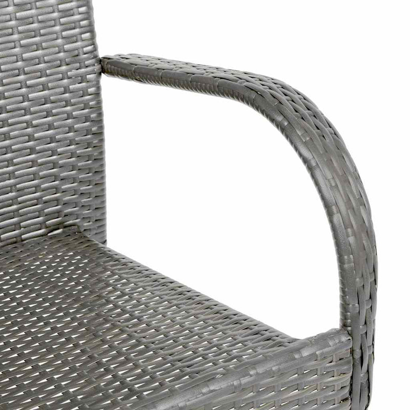 vidaXL 4 db szürke rakásolható polyrattan kültéri szék