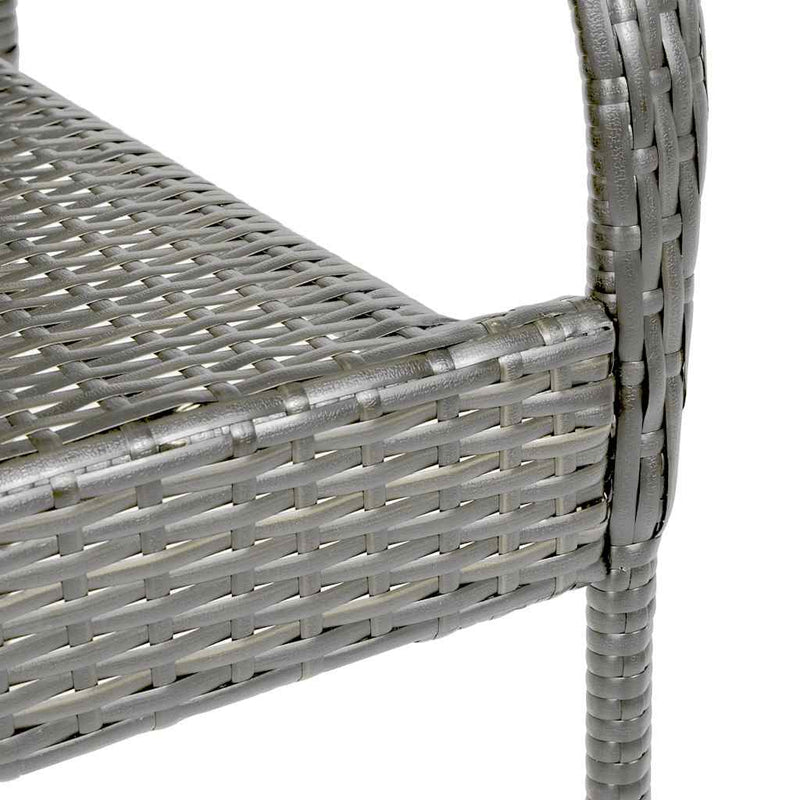 vidaXL 4 db szürke rakásolható polyrattan kültéri szék
