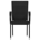 vidaXL 6 db fekete rakásolható polyrattan kültéri szék