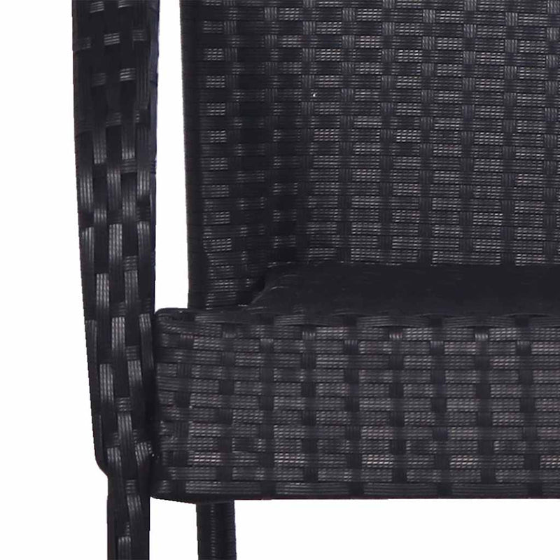 vidaXL 6 db fekete rakásolható polyrattan kültéri szék