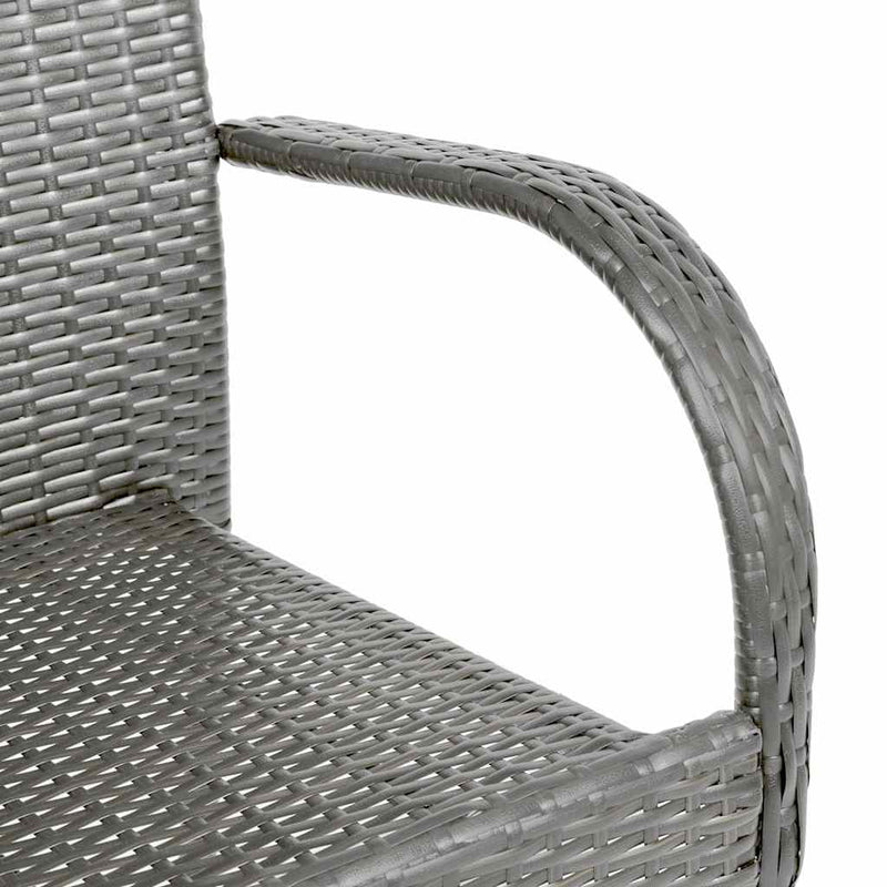 vidaXL 6 db szürke rakásolható polyrattan kültéri szék