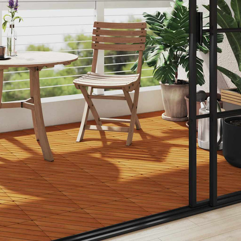 vidaXL 10 darab tömör akácfa padlólap 30 x 30 cm