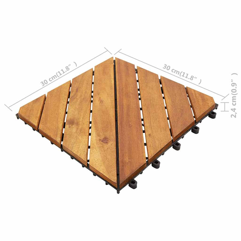 vidaXL 10 darab tömör akácfa padlólap 30 x 30 cm