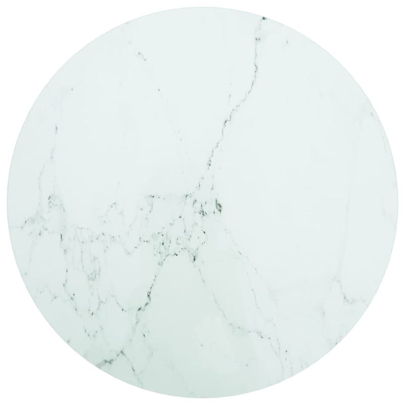 vidaXL fehér edzett üveg asztallap márványdizájnnal Ø60 x 0,8 cm