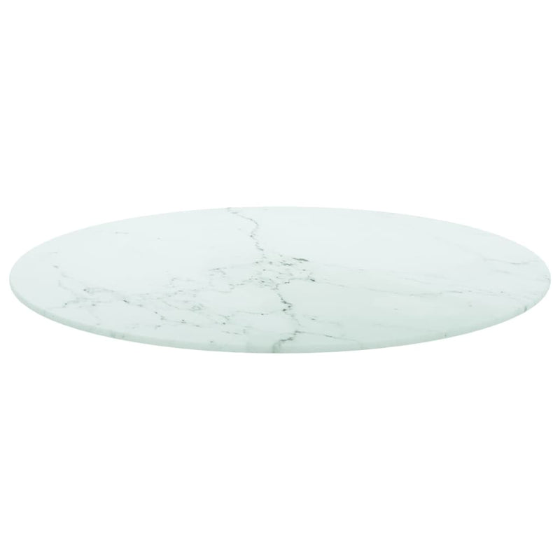 vidaXL fehér edzett üveg asztallap márványdizájnnal Ø60 x 0,8 cm