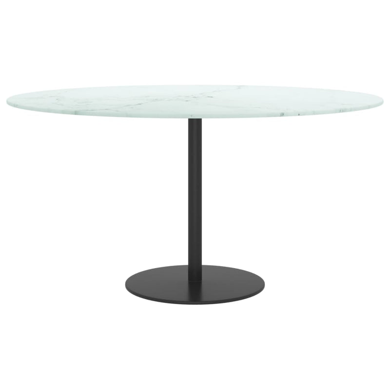 vidaXL fehér edzett üveg asztallap márványdizájnnal Ø80 x 1 cm
