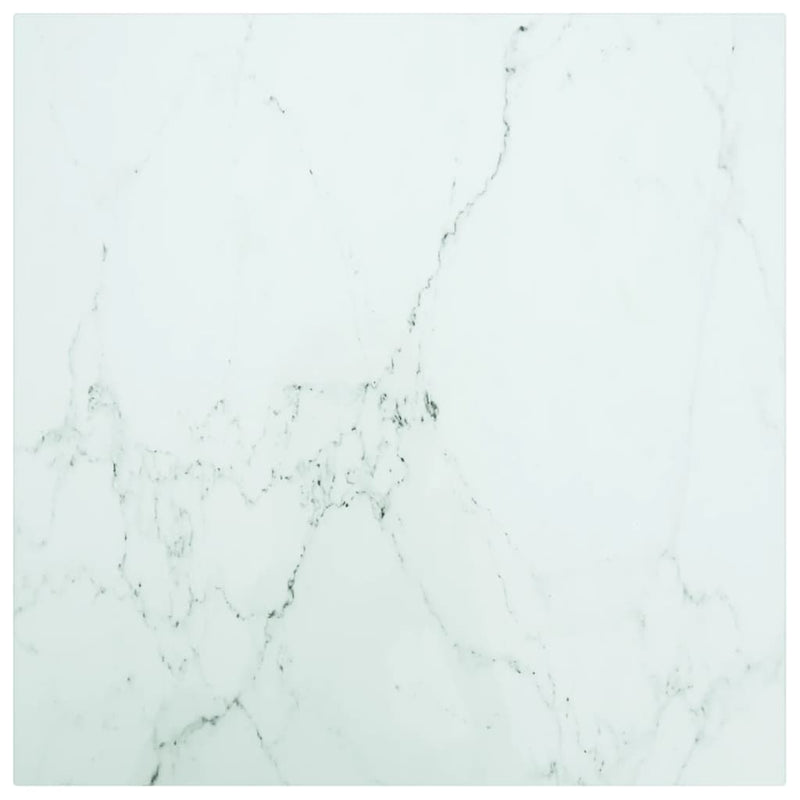 vidaXL fehér edzett üveg asztallap márványdizájnnal 50 x 50 cm 6 mm