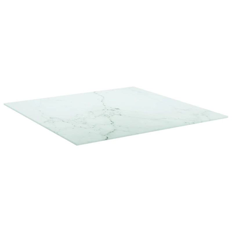 vidaXL fehér edzett üveg asztallap márványdizájnnal 70 x 70 cm 6 mm