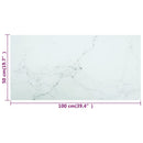 vidaXL fehér edzett üveg asztallap márványdizájnnal 100 x 50 cm 6 mm