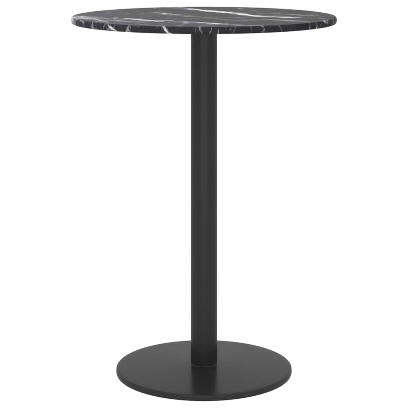 vidaXL fekete edzett üveg asztallap márványdizájnnal Ø30 x 0,8 cm