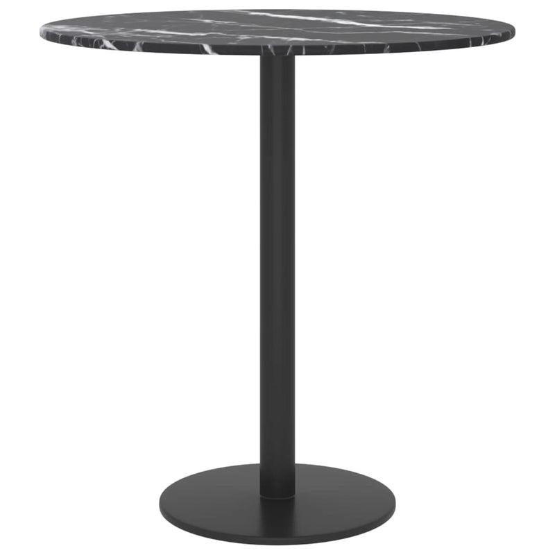 vidaXL fekete edzett üveg asztallap márványdizájnnal Ø40 x 0,8 cm