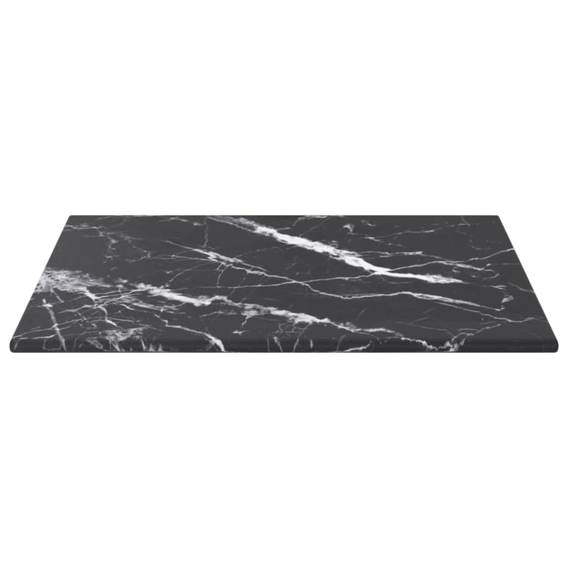 vidaXL fekete edzett üveg asztallap márványdizájnnal 30 x 30 cm 6 mm