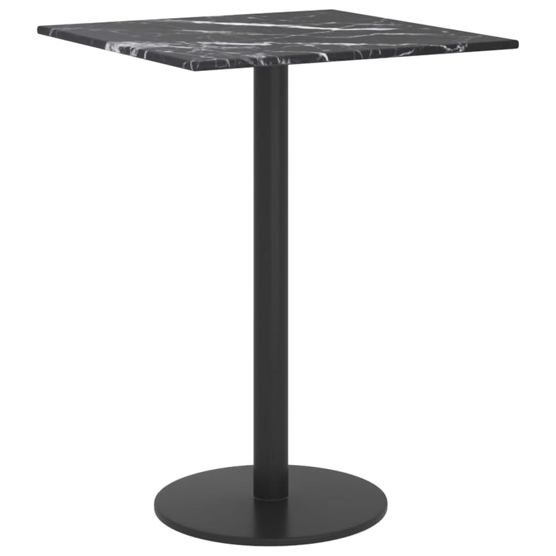 vidaXL fekete edzett üveg asztallap márványdizájnnal 30 x 30 cm 6 mm