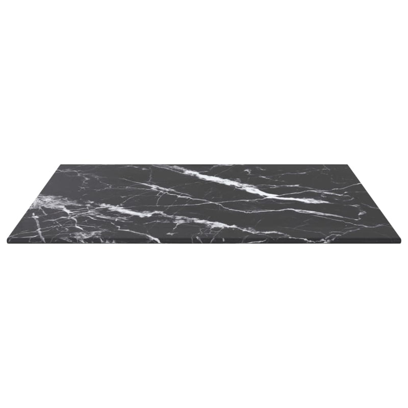 vidaXL fekete edzett üveg asztallap márványdizájnnal 50 x 50 cm 6 mm