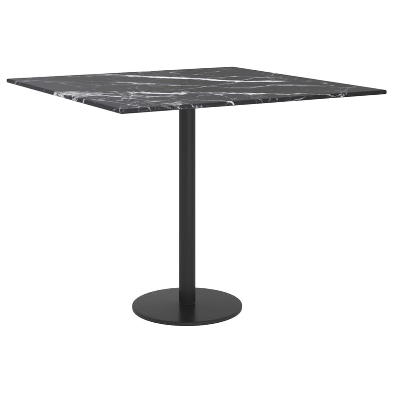 vidaXL fekete edzett üveg asztallap márványdizájnnal 50 x 50 cm 6 mm