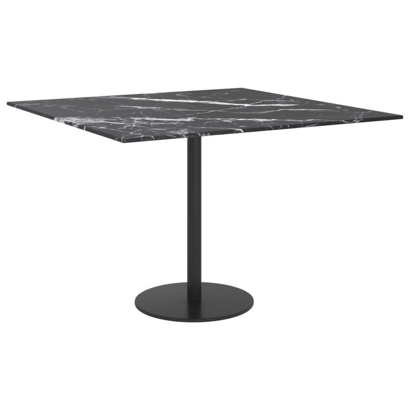 vidaXL fekete edzett üveg asztallap márványdizájnnal 60 x 60 cm 6 mm