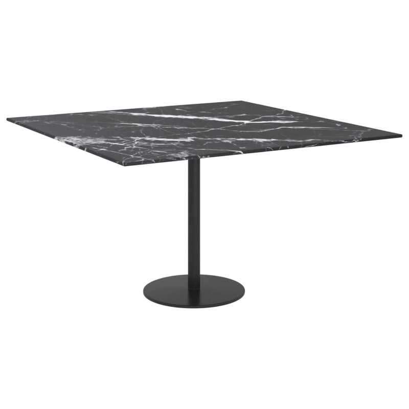 vidaXL fekete edzett üveg asztallap márványdizájnnal 70 x 70 cm 6 mm