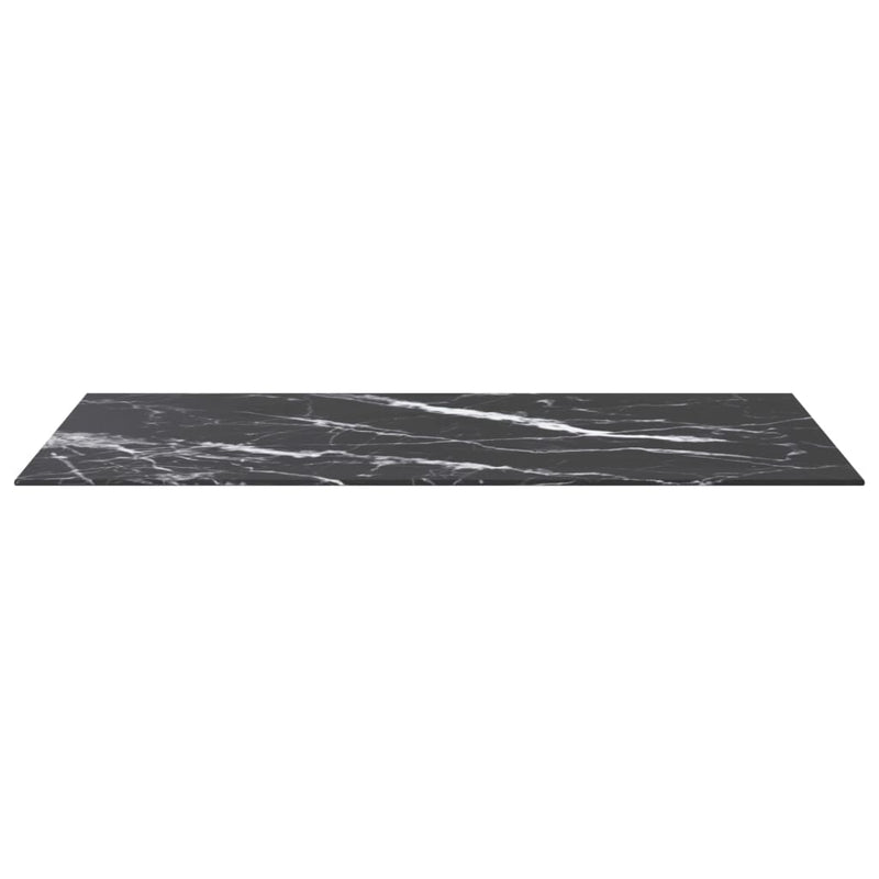 vidaXL fekete edzett üveg asztallap márványdizájnnal 100 x 50 cm 6 mm