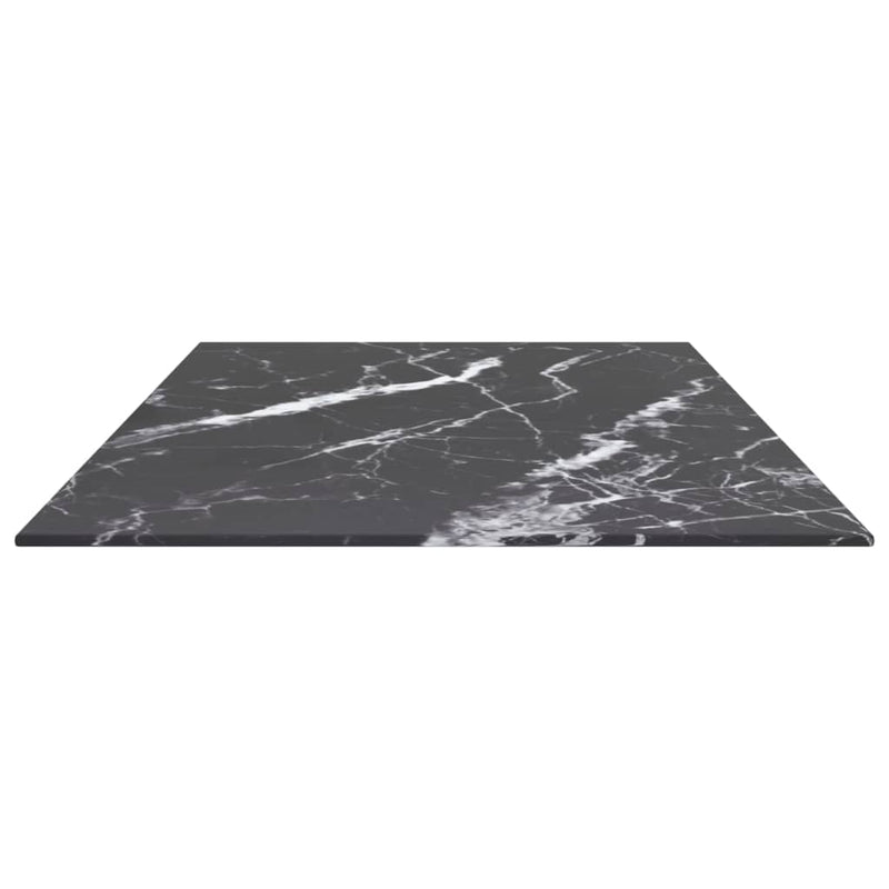 vidaXL fekete edzett üveg asztallap márványdizájnnal 100 x 50 cm 6 mm
