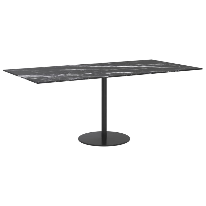 vidaXL fekete edzett üveg asztallap márványdizájnnal 100 x 50 cm 6 mm