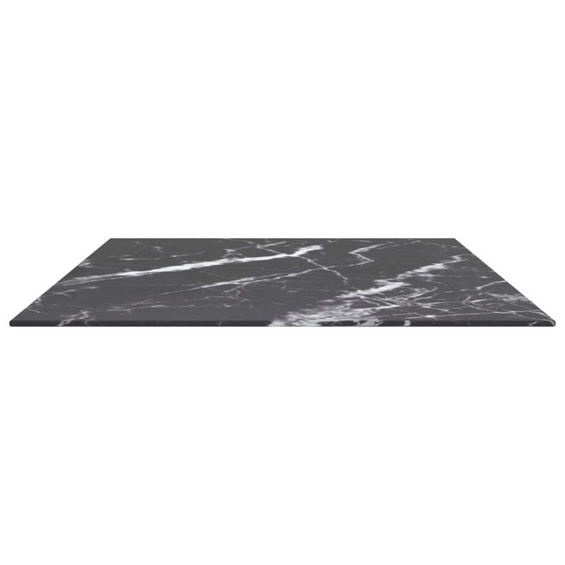 vidaXL fekete edzett üveg asztallap márványdizájnnal 100 x 62 cm 8 mm