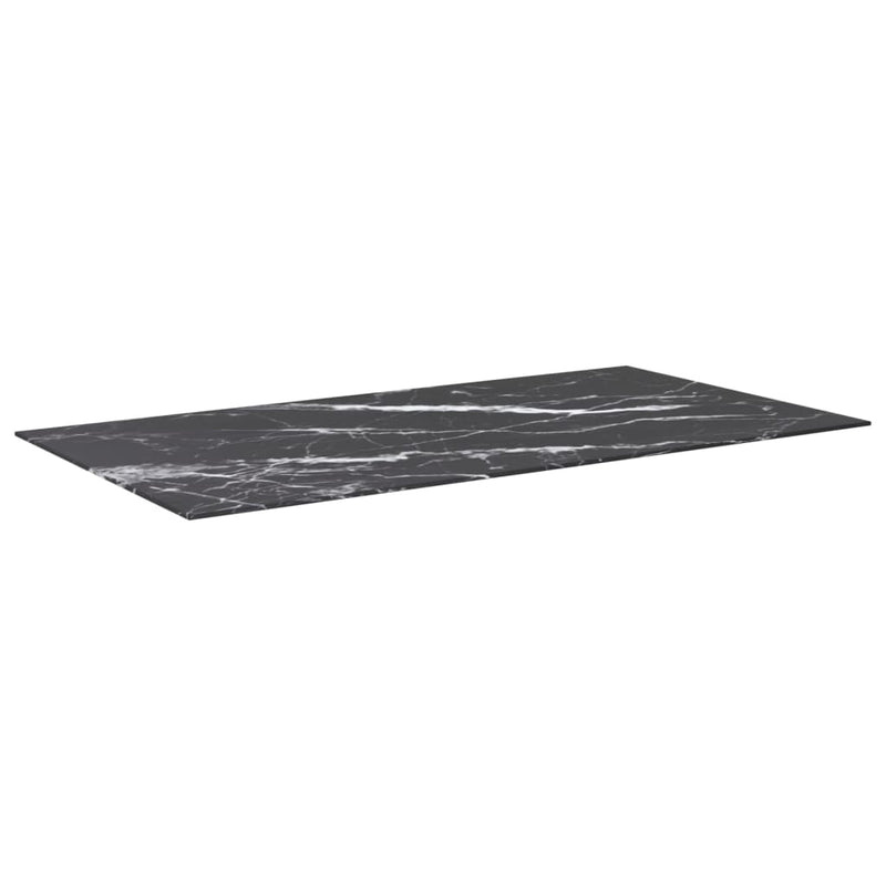 vidaXL fekete edzett üveg asztallap márványdizájnnal 120 x 62 cm 8 mm