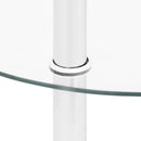 vidaXL 2 szintes átlátszó edzett üveg kisasztal 38 cm