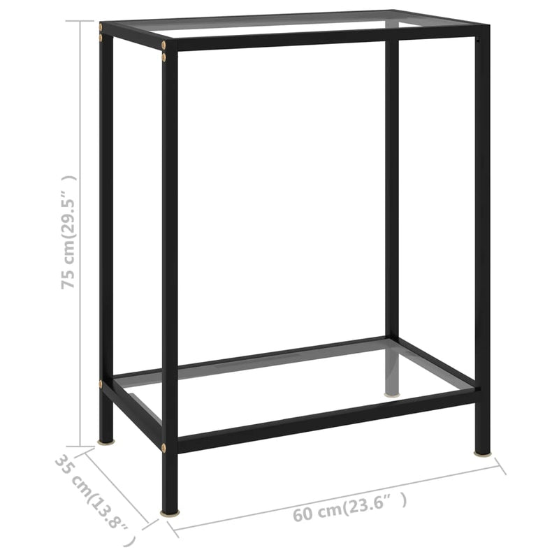 vidaXL átlátszó edzett üveg tálalóasztal 60 x 35 x 75 cm