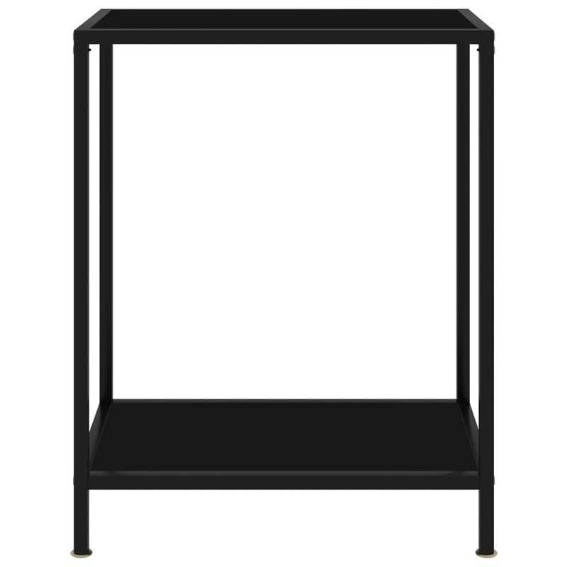 vidaXL fekete edzett üveg tálalóasztal 60 x 35 x 75 cm